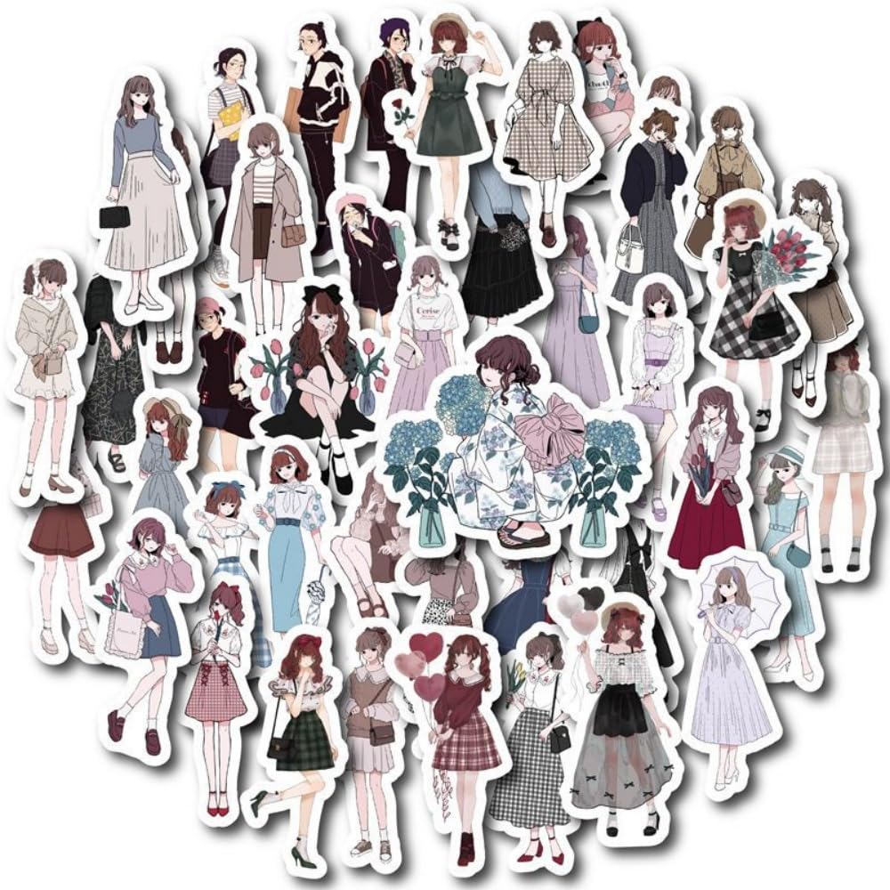 Amazon.co.jp: seimeinoki フレークシール 女の子 詰め合わせ 50枚